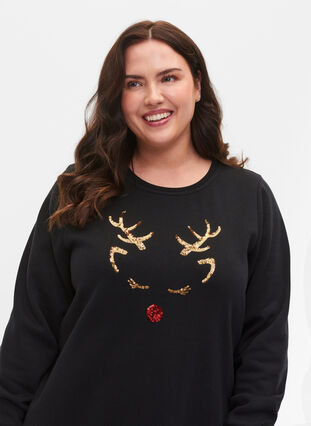 Jule sweatkjole, Black Reindeer, Model image number 2