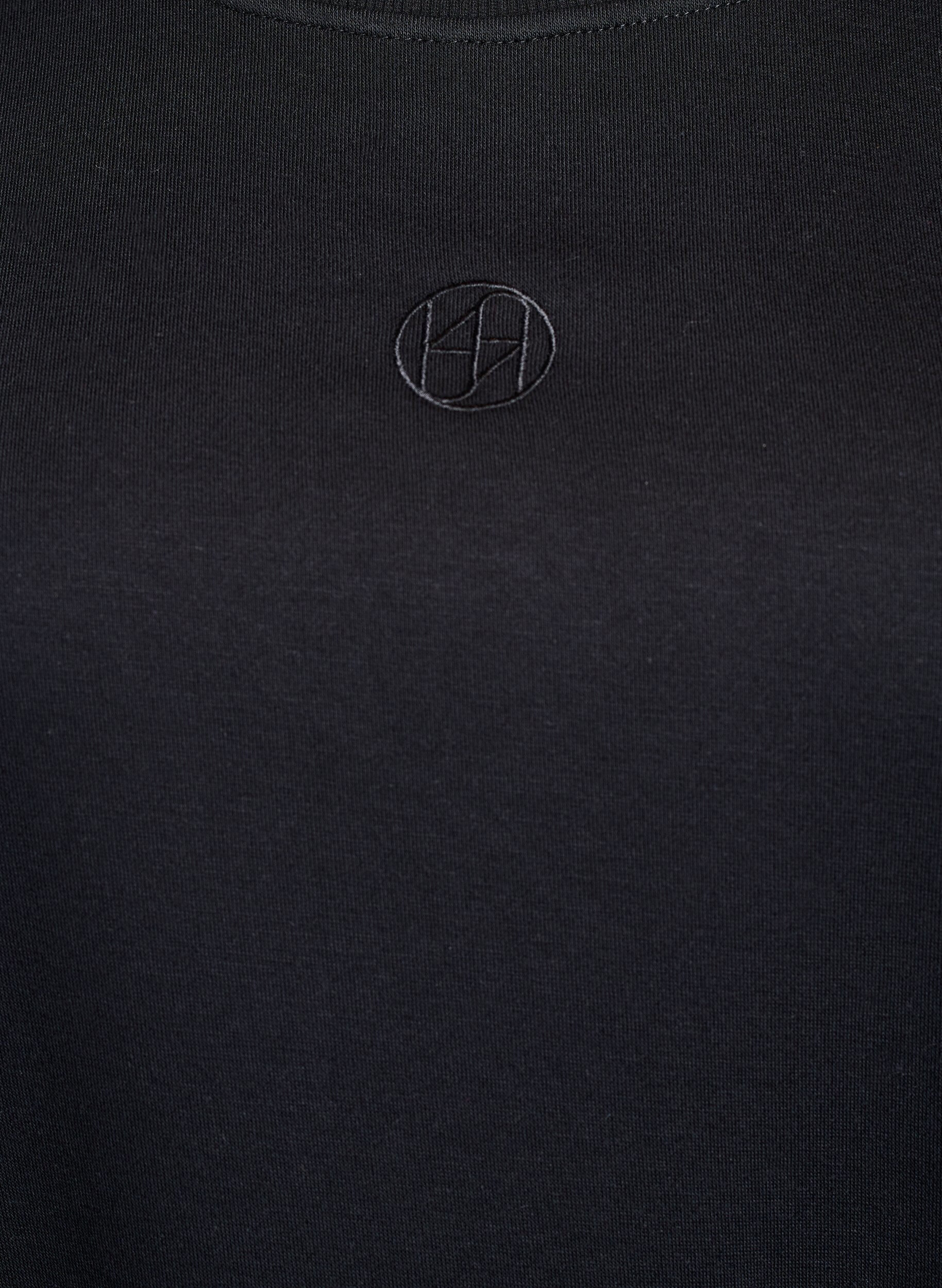 Zizzi Kort sweatkjole med fl&aelig;sedetalje, Sort, Packshot image number 2