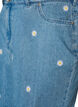 Denimshorts med blomsterbroderi og h&oslash;j talje, Bl&aring;, Packshot image number 2