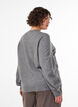 Cardigan i bl&oslash;d strik med guldfarvede knapper, Gr&aring;, Model image number 2