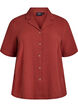 Kortærmet skjorte i bomuldsmusselin, Rød, Packshot image number 0