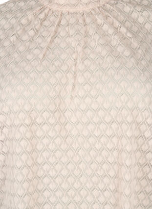 Langærmet bluse med mønstret tekstur, Whisper Pink, Packshot image number 2