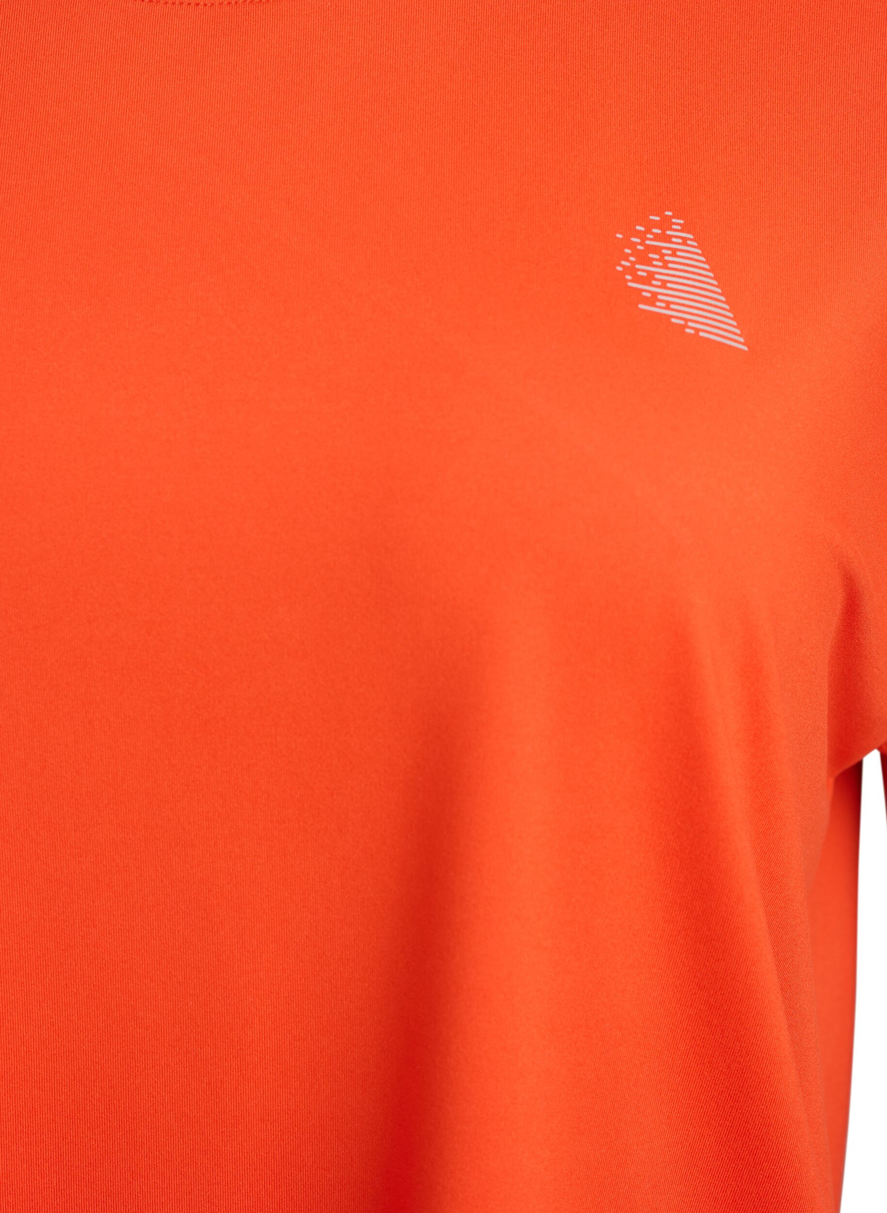 Zizzi Ensfarvet tr&aelig;nings t-shirt, Orange, Packshot image number 2