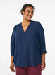Bluse med 3/4 &aelig;rmer, Bl&aring;, Model image number 0