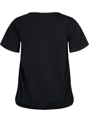 Kortærmet bomulds t-shirt, Black, Packshot image number 1