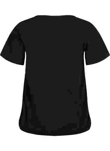 Kortærmet bomulds t-shirt, Black, Packshot image number 1