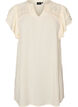 Tunika med broderie anglaise og fl&aelig;se&aelig;rmer, Beige, Packshot image number 0