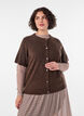 Strik cardigan med korte &aelig;rmer, Brun, Model image number 0