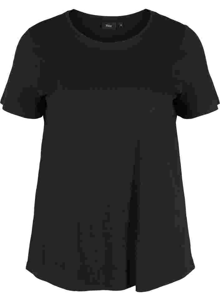 2-pak kortærmet t-shirt i bomuld, Black/Bright White, Packshot image number 2