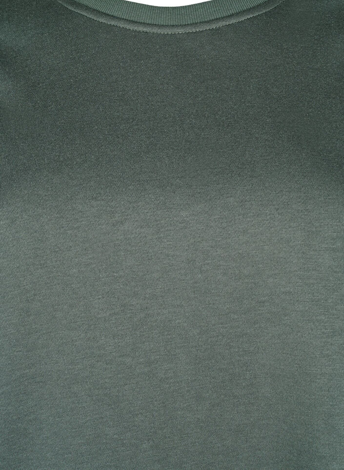 Sweatbluse med broderede udskæringer, Thyme, Packshot image number 2