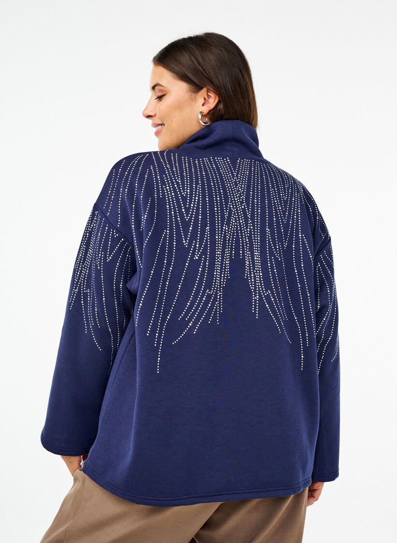 Sweatshirt med høj hals og rhinsten, Naval Academy, Model image number 1