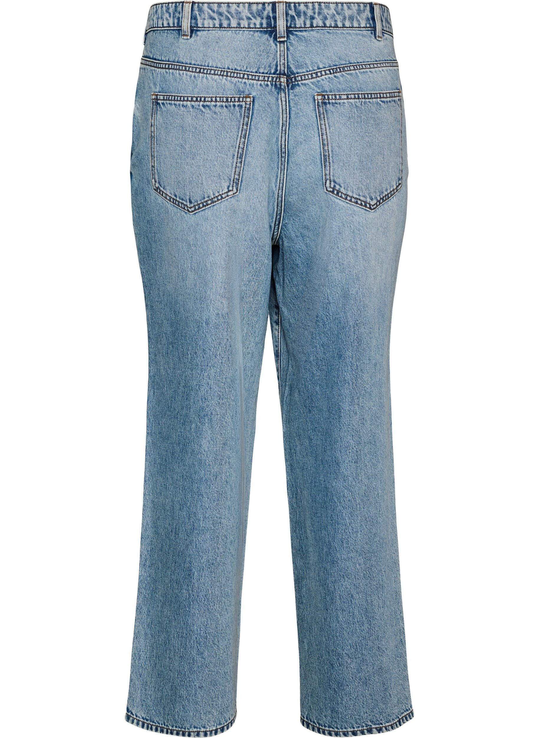 ZizziKiana straight fit jeans med h&oslash;j talje, Bl&aring;, Packshot image number 1