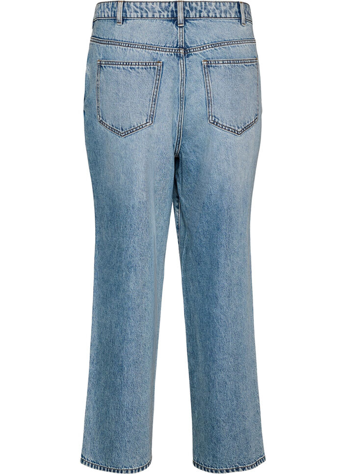 Kiana straight fit jeans med h&oslash;j talje, Bl&aring;, Packshot image number 1