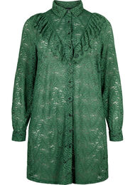 Blonde skjortekjole med flæser, Hunter Green