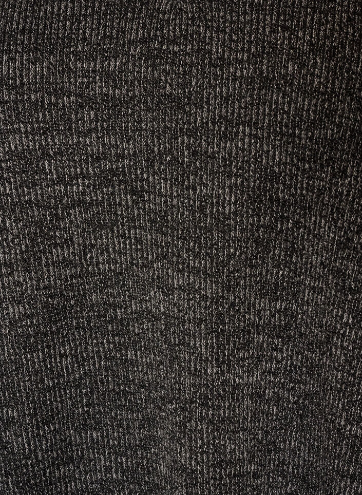 Jerseybluse med V-hals og lange &aelig;rmer, Sort, Packshot image number 2