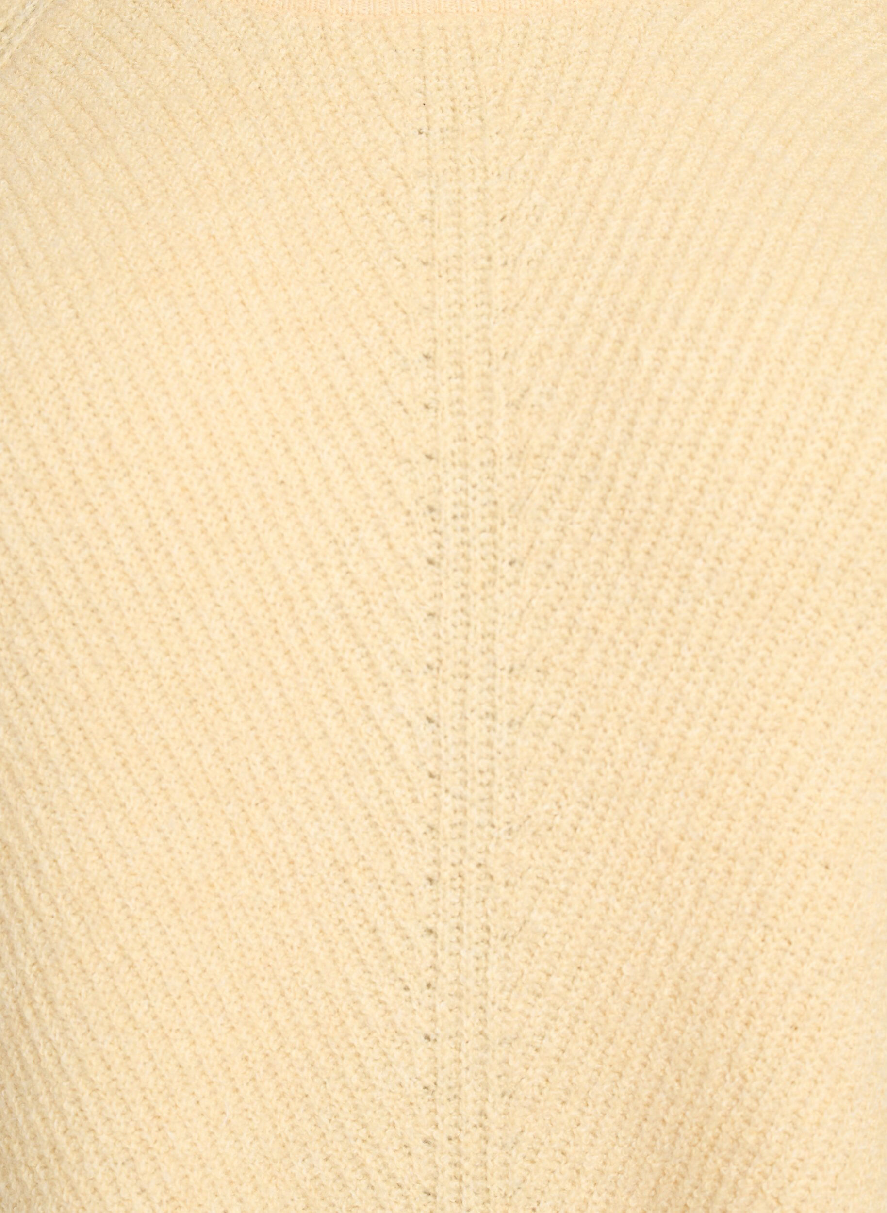 Zizzi Strikbluse med diagonalt m&oslash;nster og raglan&aelig;rmer, Gul, Packshot image number 2