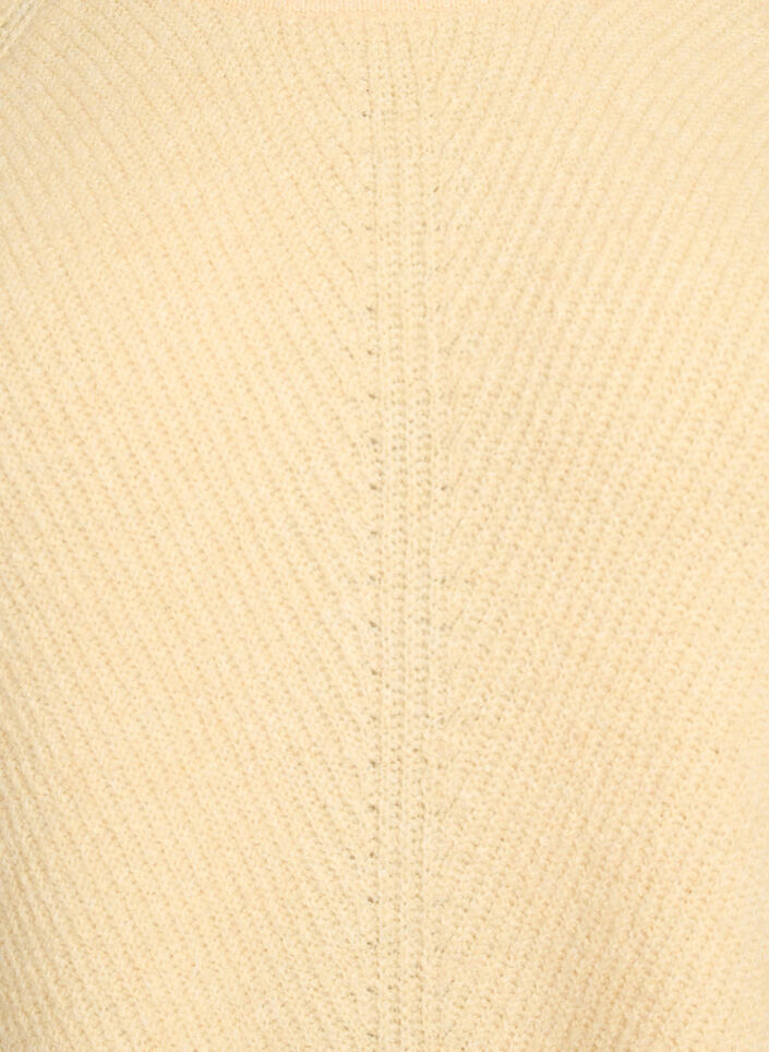 Strikbluse med diagonalt m&oslash;nster og raglan&aelig;rmer, Gul, Packshot image number 2