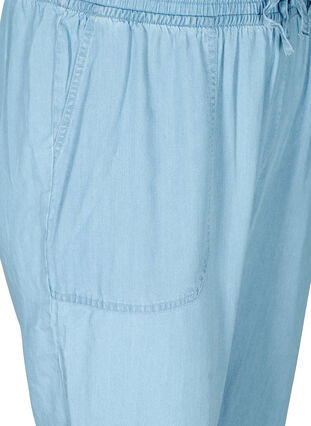 Løse bukser i med lommer, Light blue denim, Packshot image number 2