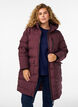 Pufferfrakke med h&aelig;tte og lommer, M&oslash;rk Bordeaux, Model image number 0