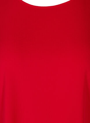 Bluse med korte ærmer og rund halsudskæring, Lipstick Red, Packshot image number 2