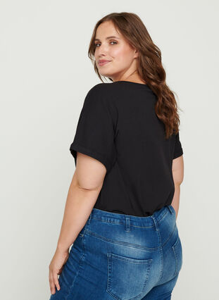 Højtaljet super slim Amy jeans, Blue denim, Model image number 1