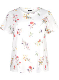 T-shirt i økologisk bomuld med blomsterprint