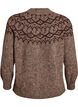 Striktr&oslash;je med jacquardm&oslash;nster, Brun, Packshot image number 1