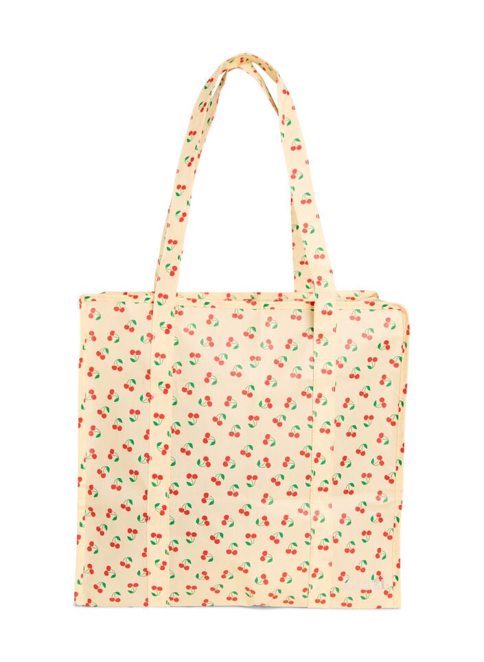 Shoppingbag med lynl&aring;s, Gul, Packshot image number 1