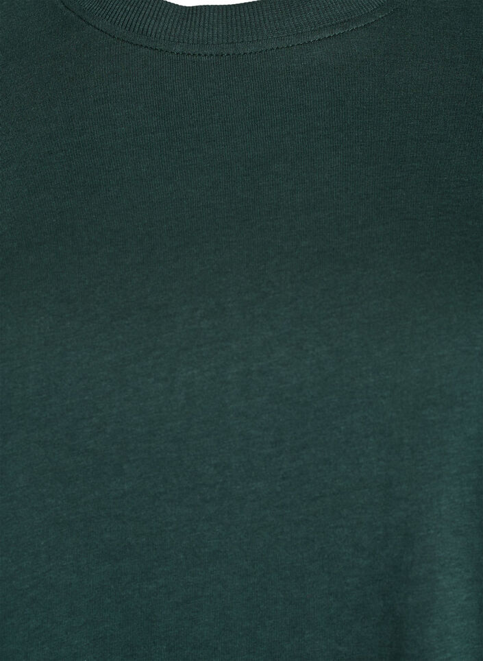Basis t-shirt i bomuld med rund hals, Gr&oslash;n, Packshot image number 2