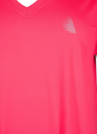 Løs trænings t-shirt med v-hals, Neon Diva Pink, Packshot image number 2