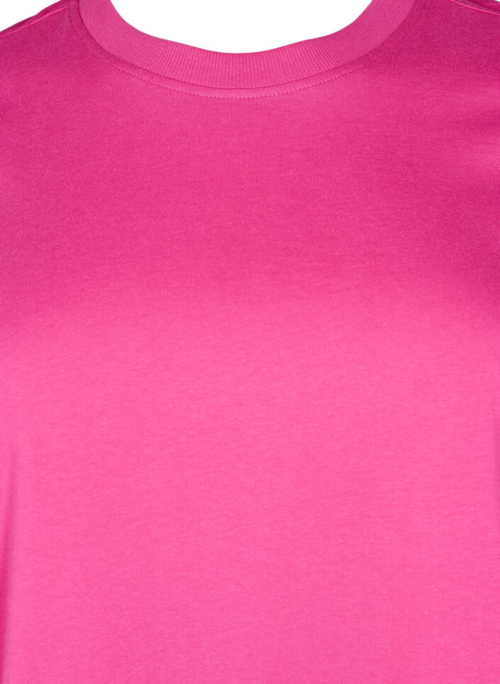 Basis t-shirt i bomuld med rund hals , Lyser&oslash;d, Packshot image number 2