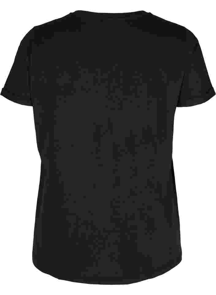Bomulds trænings t-shirt med tryk, Black Inspired, Packshot image number 1