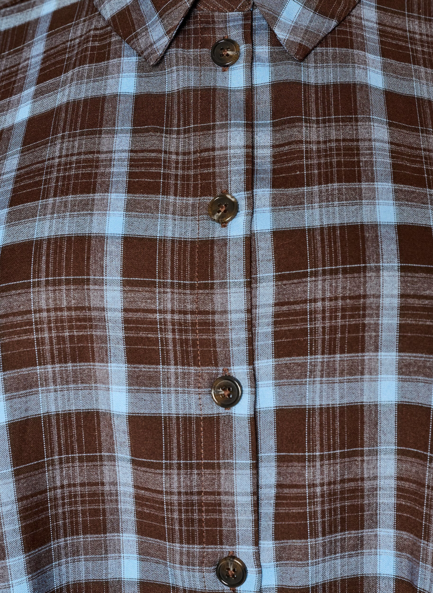 ZizziTernet skjorte med l&oslash;s pasform, Brun, Packshot image number 2