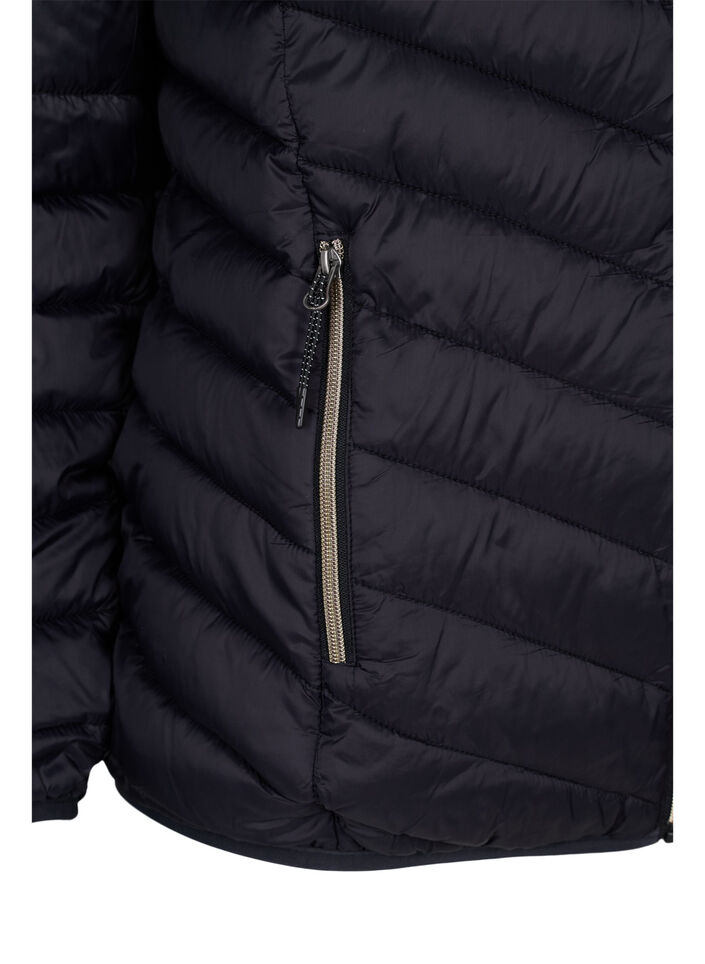 Letv&aelig;gts jakke med h&aelig;tte, Sort, Packshot image number 3