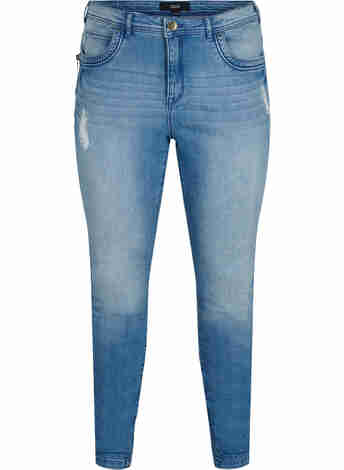 Super slim Amy jeans med slid og knapper