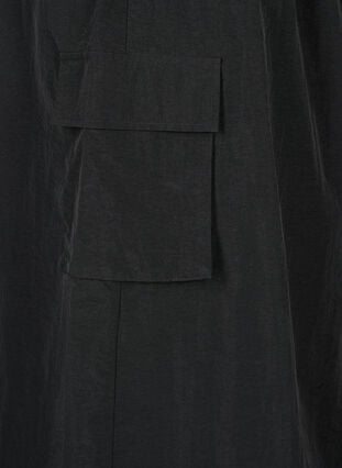 Midinederdel med slids og cargolomme, Black, Packshot image number 4