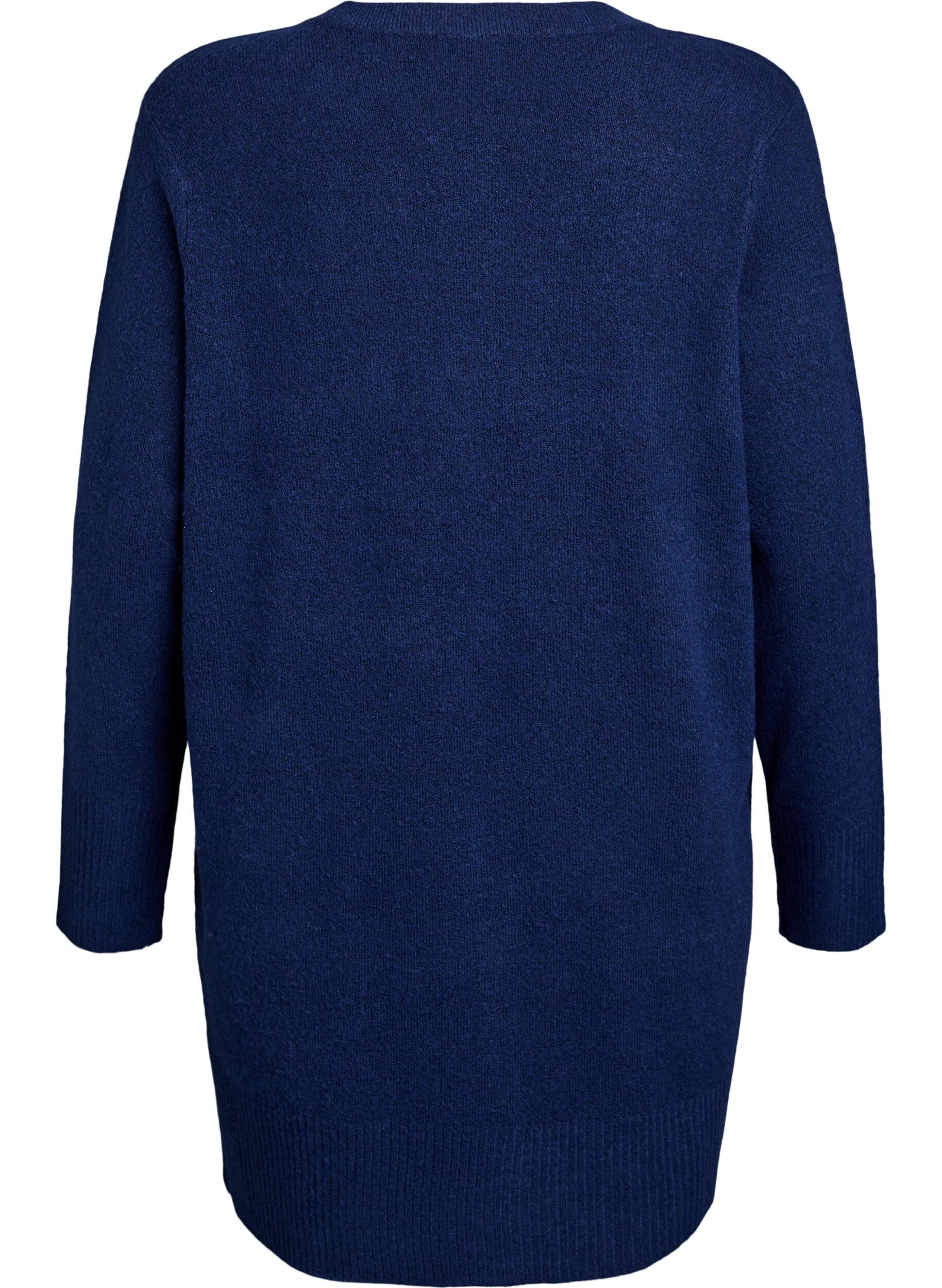 ZizziMeleret strik cardigan med lommer, Bl&aring;, Packshot image number 1