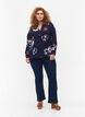 FLASH - Langærmet bluse med print, Big Blue Flower, Model image number 2