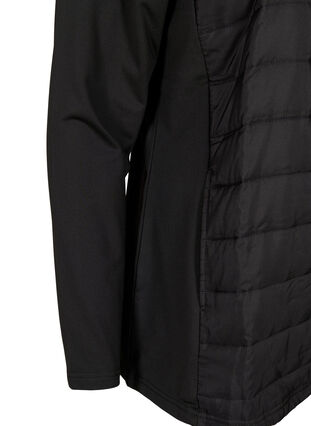 Sportscardigan med quilt og hætte, Black, Packshot image number 3