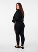 Leggings i viskose med leoprint-stribe, Black W. Leo, Model image number 1