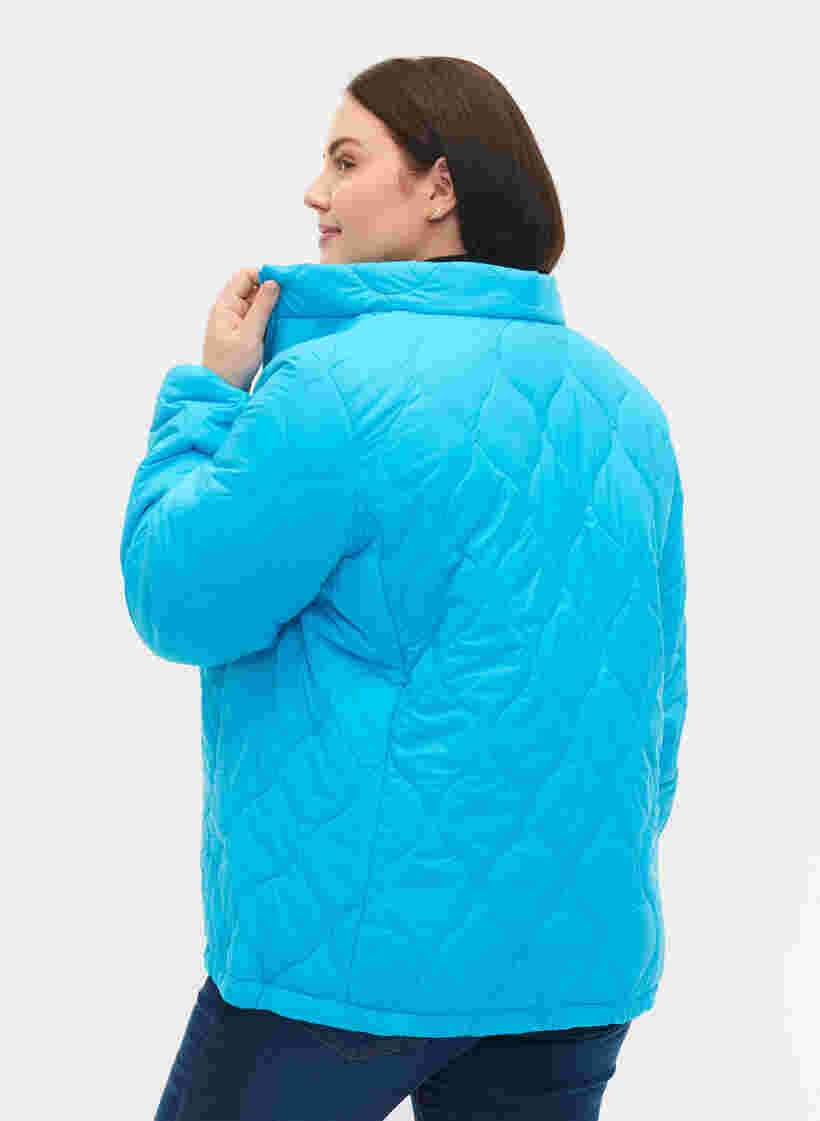 Quiltet jakke med lynlås og lommer , River Blue, Model image number 1