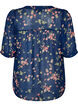 Bluse med blomsterprint og V-udsk&aelig;ring, Bl&aring;, Packshot image number 1