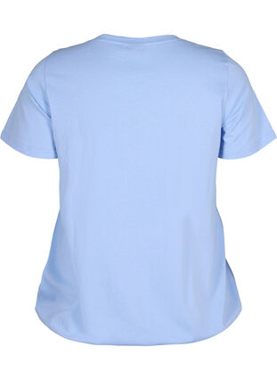 Kortærmet bomulds t-shirt med elastikkant, Serenity w. Live, Packshot image number 1