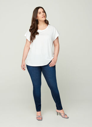 Kortærmet t-shirt i bomuld, Bright White, Model image number 2