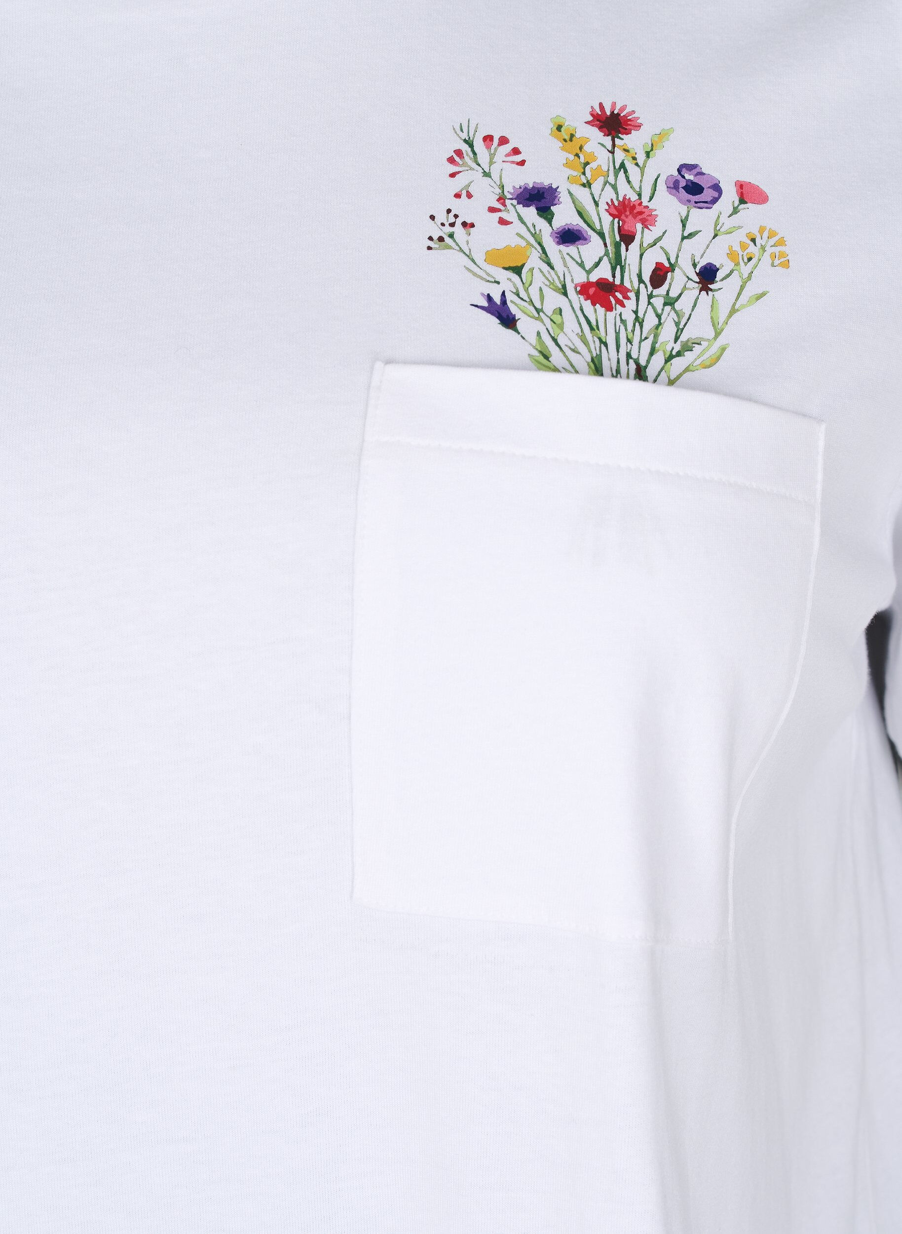 Zizzi T-shirt med brystlomme, Hvid, Packshot image number 2