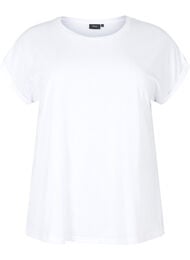 Kort&aelig;rmet t-shirt i bomuldsblanding, Hvid
