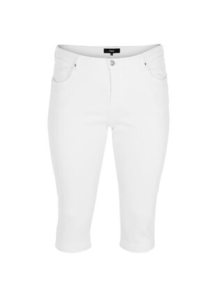Højtaljede Amy capri jeans med super slim fit, Bright White, Packshot image number 0