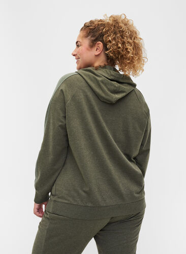 Sweatshirt med lynlås og hætte, Forest Night, Model image number 1