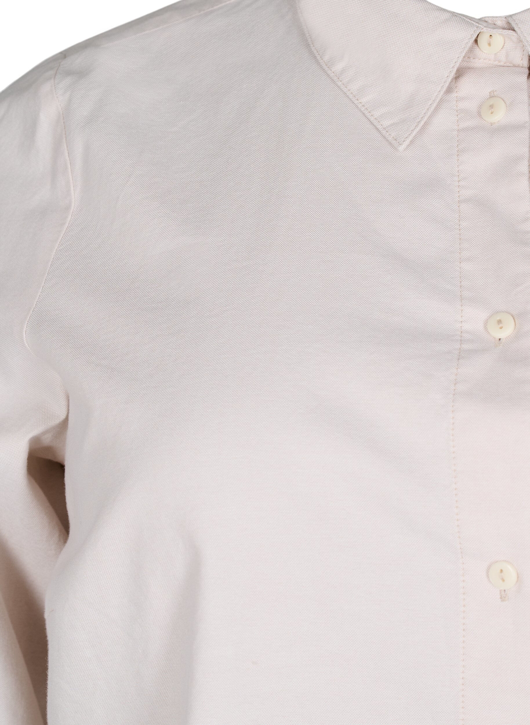 Zizzi Lang&aelig;rmet skjorte i bomuld, Beige, Packshot image number 2