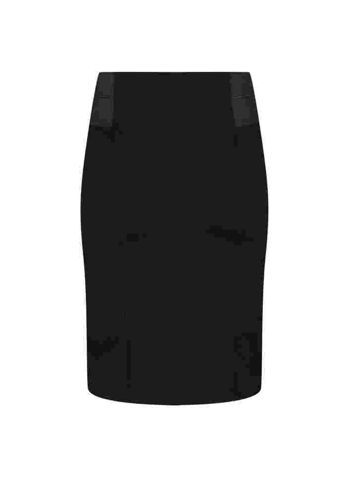 Tætsiddende nederdel med elastik i taljen , Black, Packshot image number 1